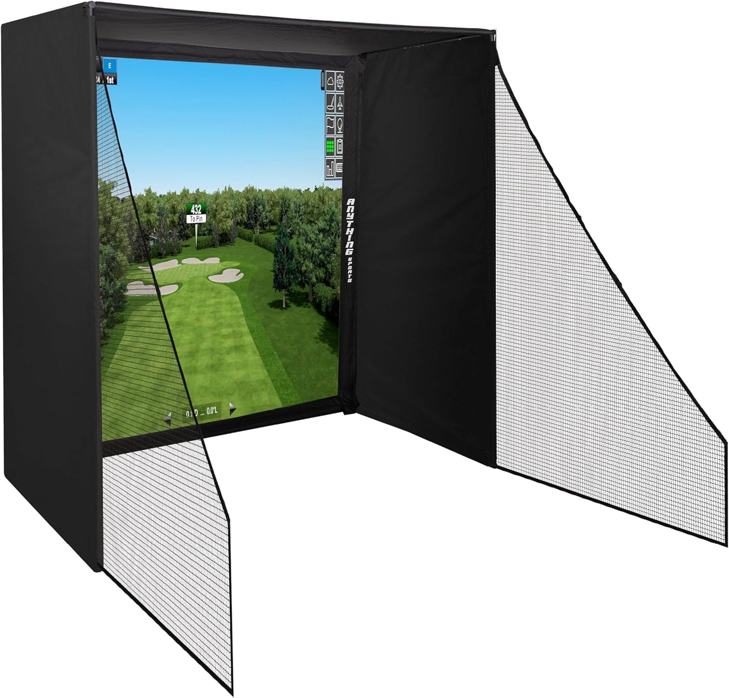 Golf Simulator Enclosure with Impact Netting for Home Use