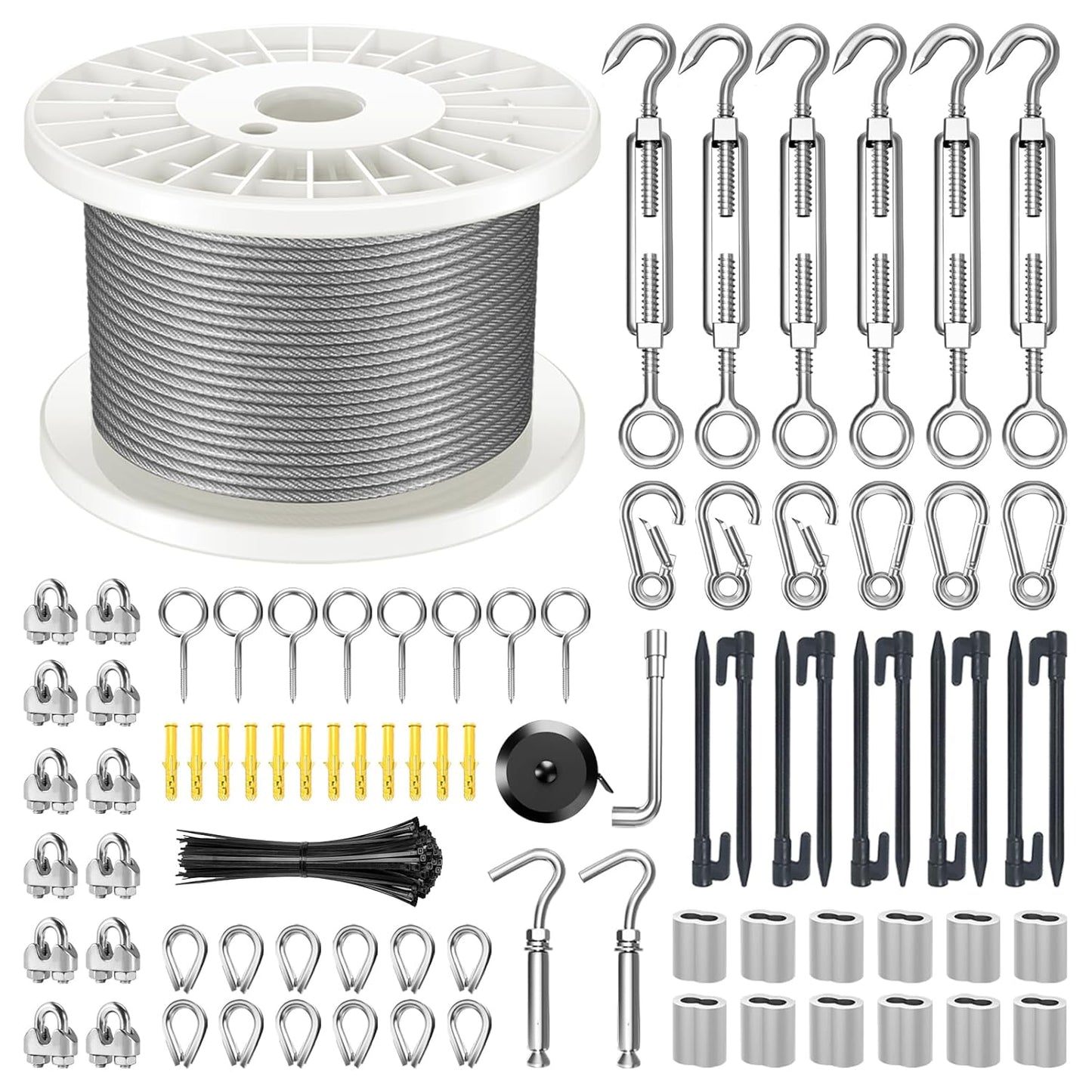 1/8in Wire Rope Kit for Outdoor and Craft Projects - 200FT
