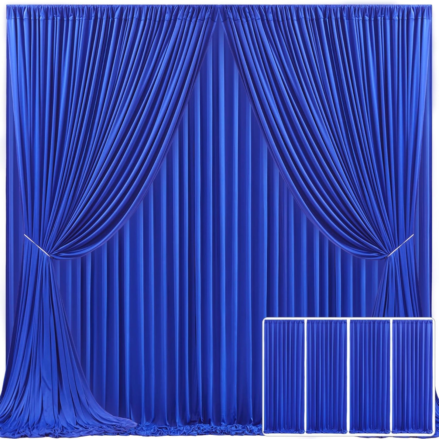 4 Panels Royal Blue Backdrop Curtain for Stunning Events