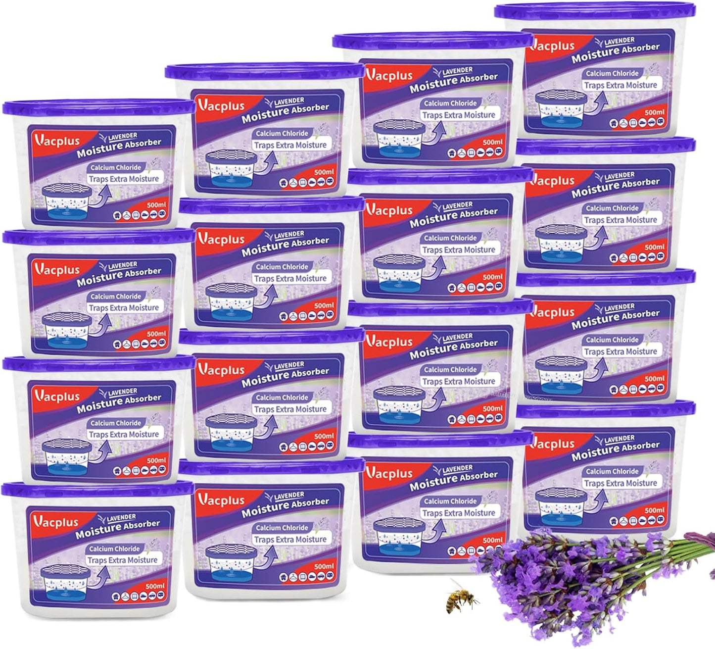 Vacplus Moisture Absorbers 16 Pack for Effective Humidity Control