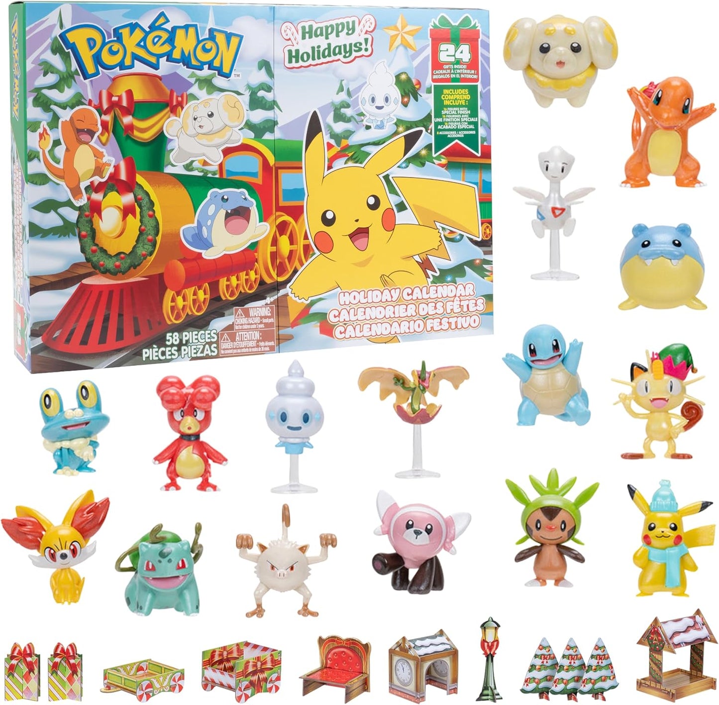 Pokemon Holiday Advent Calendar 24 Piece Gift Playset for Kids