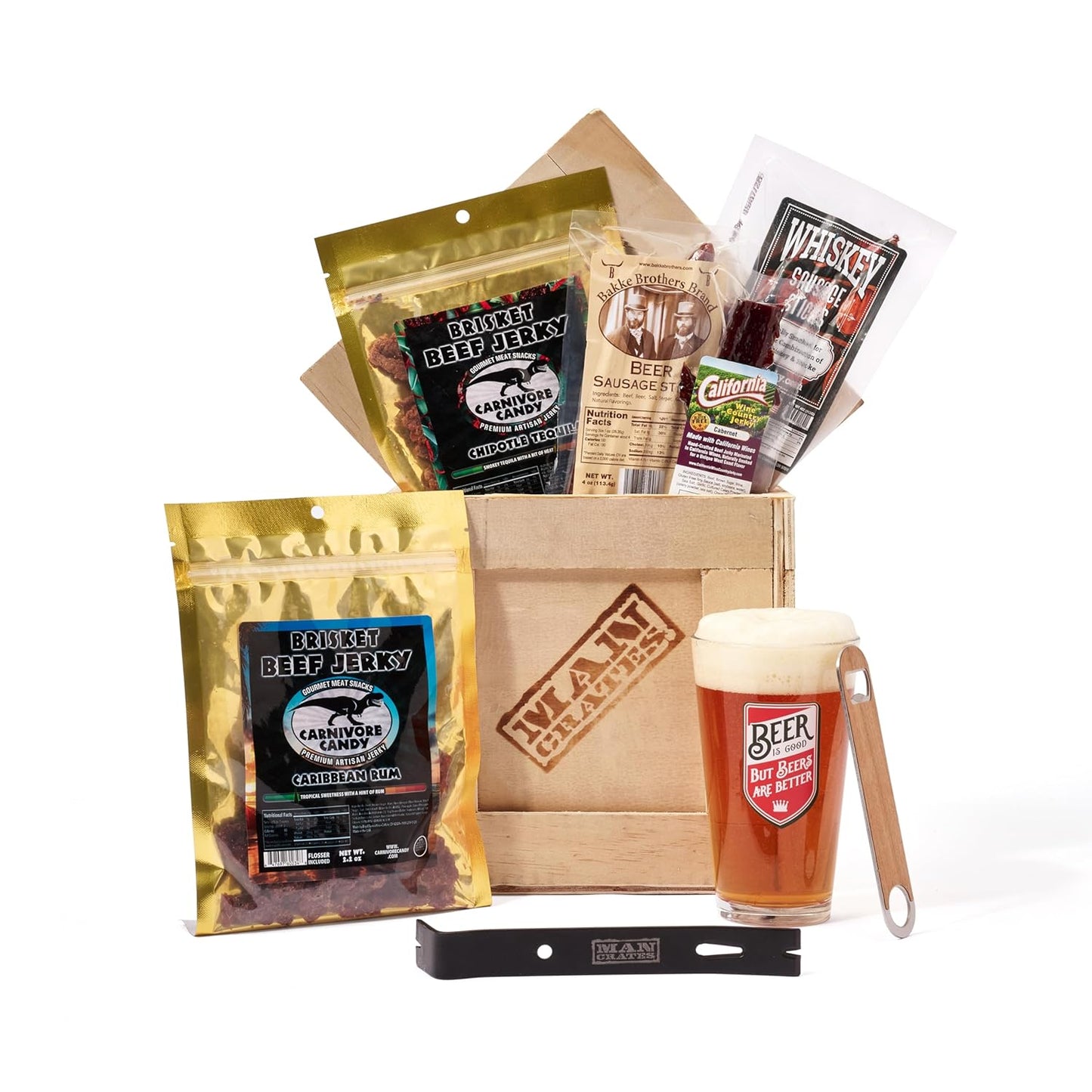 Booze-Infused Jerky Crate with Unique Alcohol Flavors for Men