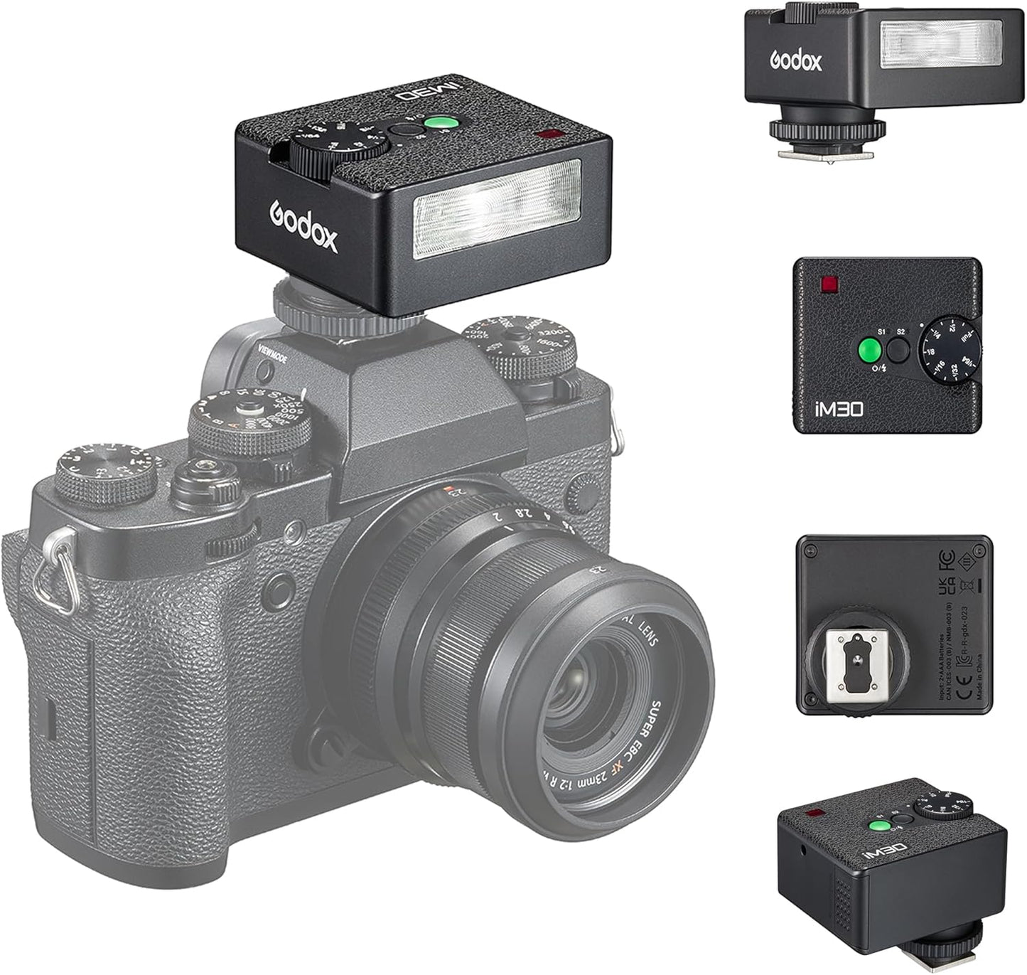 Godox iM30 Mini Flash Speedlite for Canon, Nikon, Sony Cameras