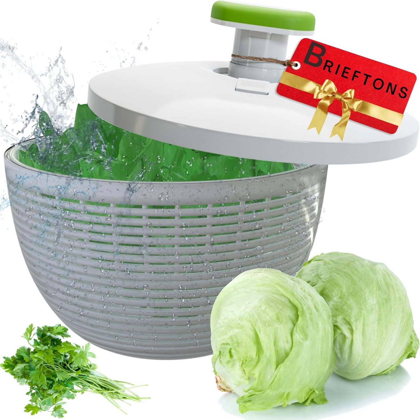Brieftons Salad Spinner: Efficient Veg Washer & Dryer