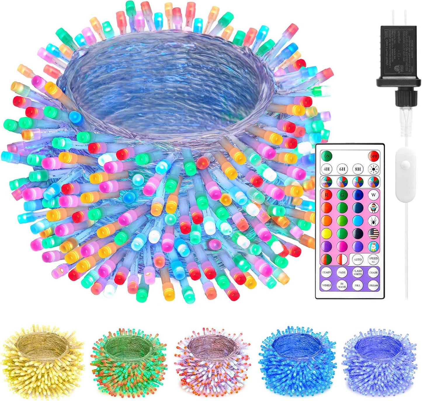 Minetom Color Changing Christmas Lights - 196FT 600 LED String