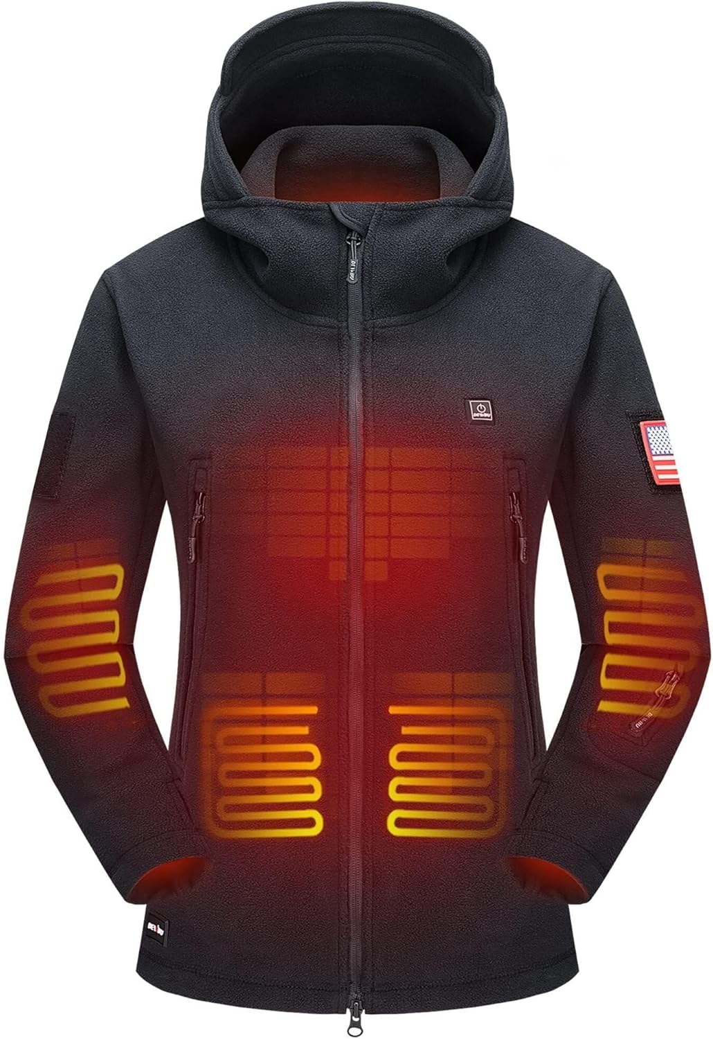 DEWBU Heated Jacket Polar Fleece with 12V Battery Pack for Women