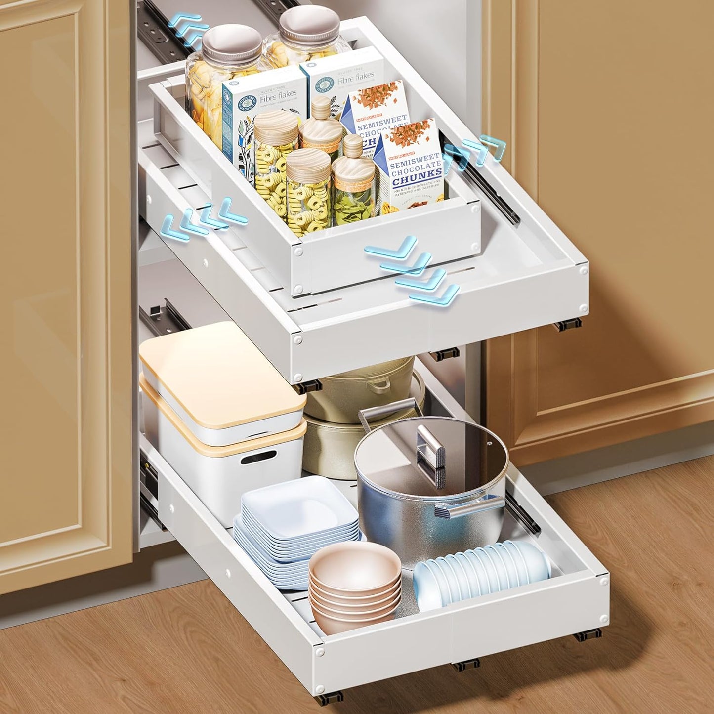 Pull Out Cabinet Organizer for Kitchen and Bathroom Storage