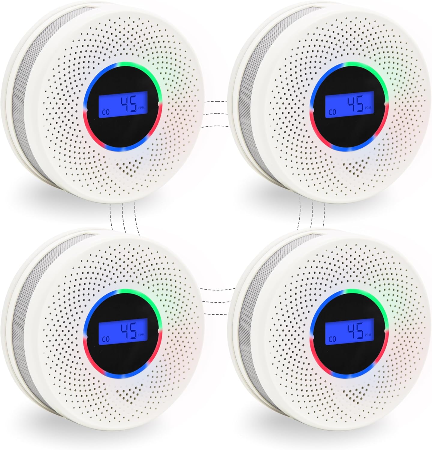 Upgraded Interlinked Smoke and Carbon Monoxide Detector 4Pack