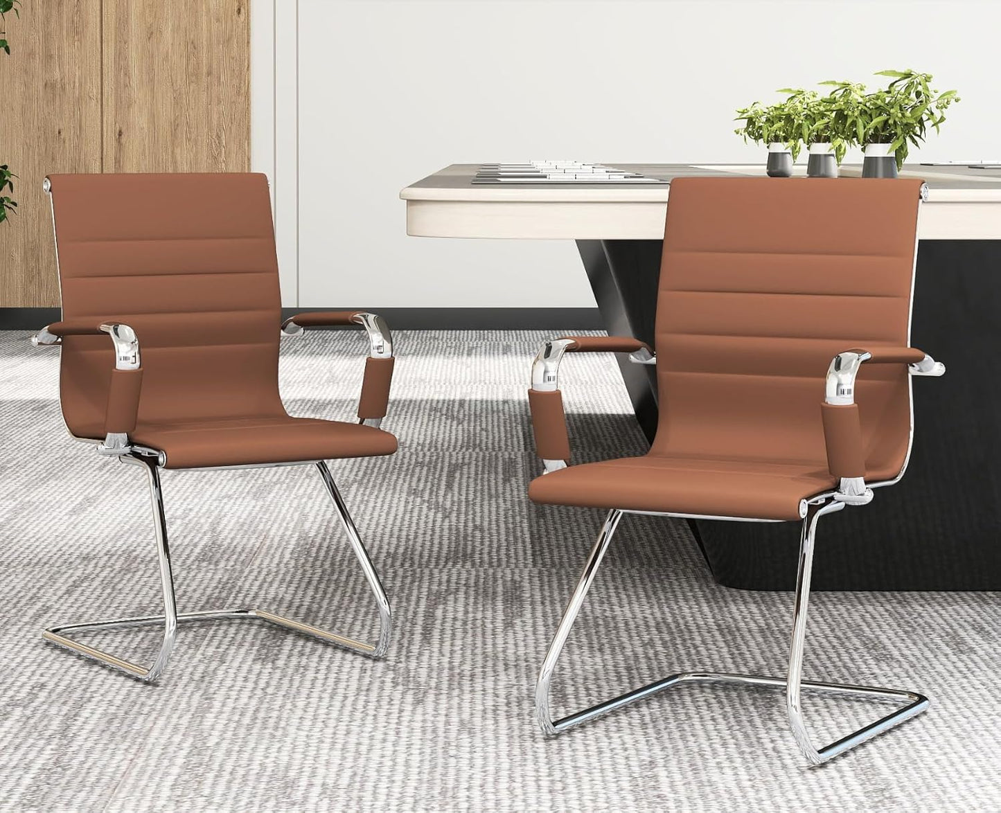 CIMOTA Waiting Room Chairs Leather Office Guest Chair Set