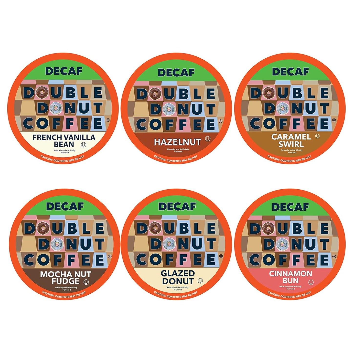 Double Donut Coffee Decaf Flavored Coffee Variety Pack Sampler