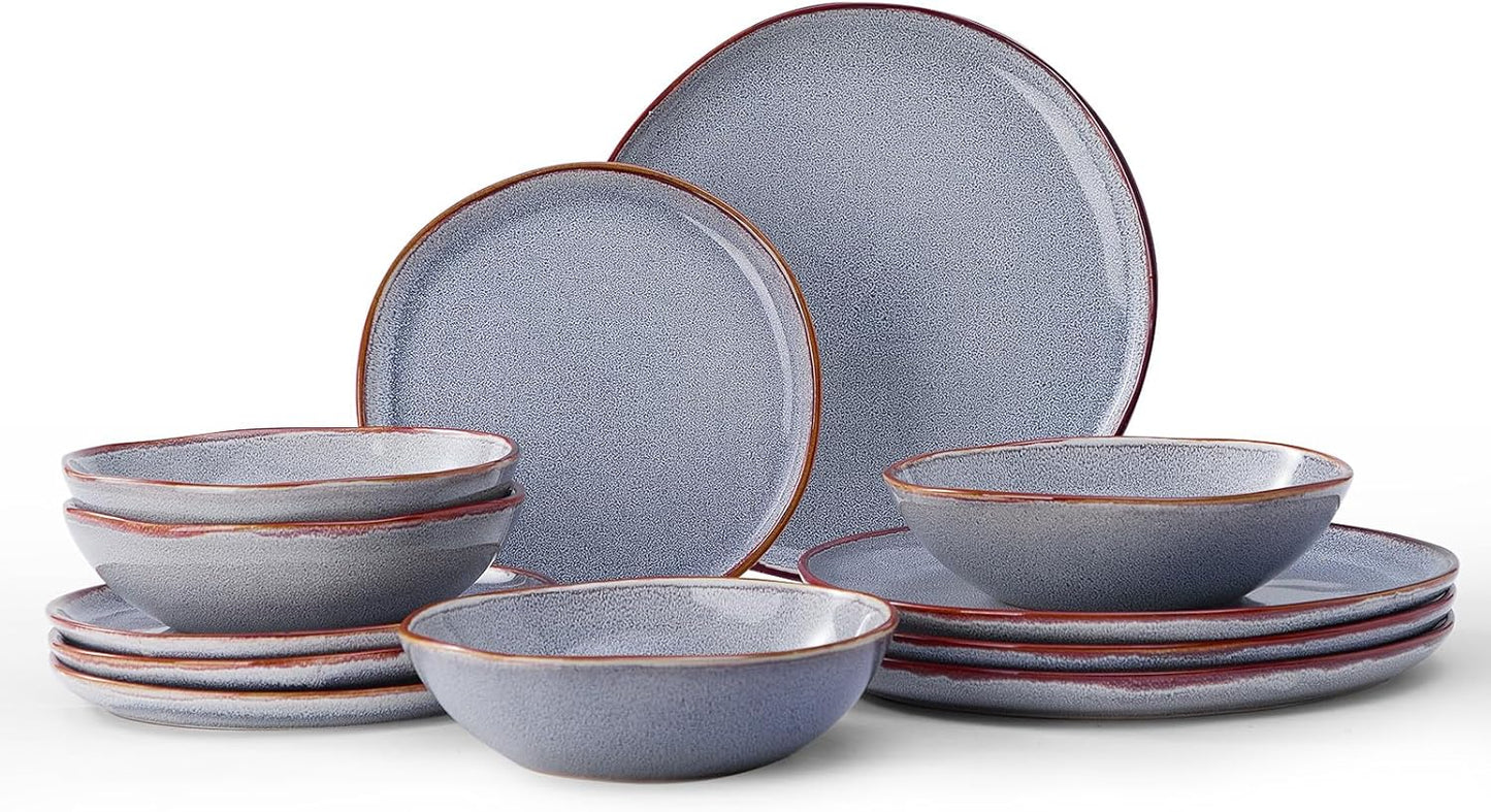 Bestone 12 Pieces Round Kitchen Dinnerware Set for Stylish Dining