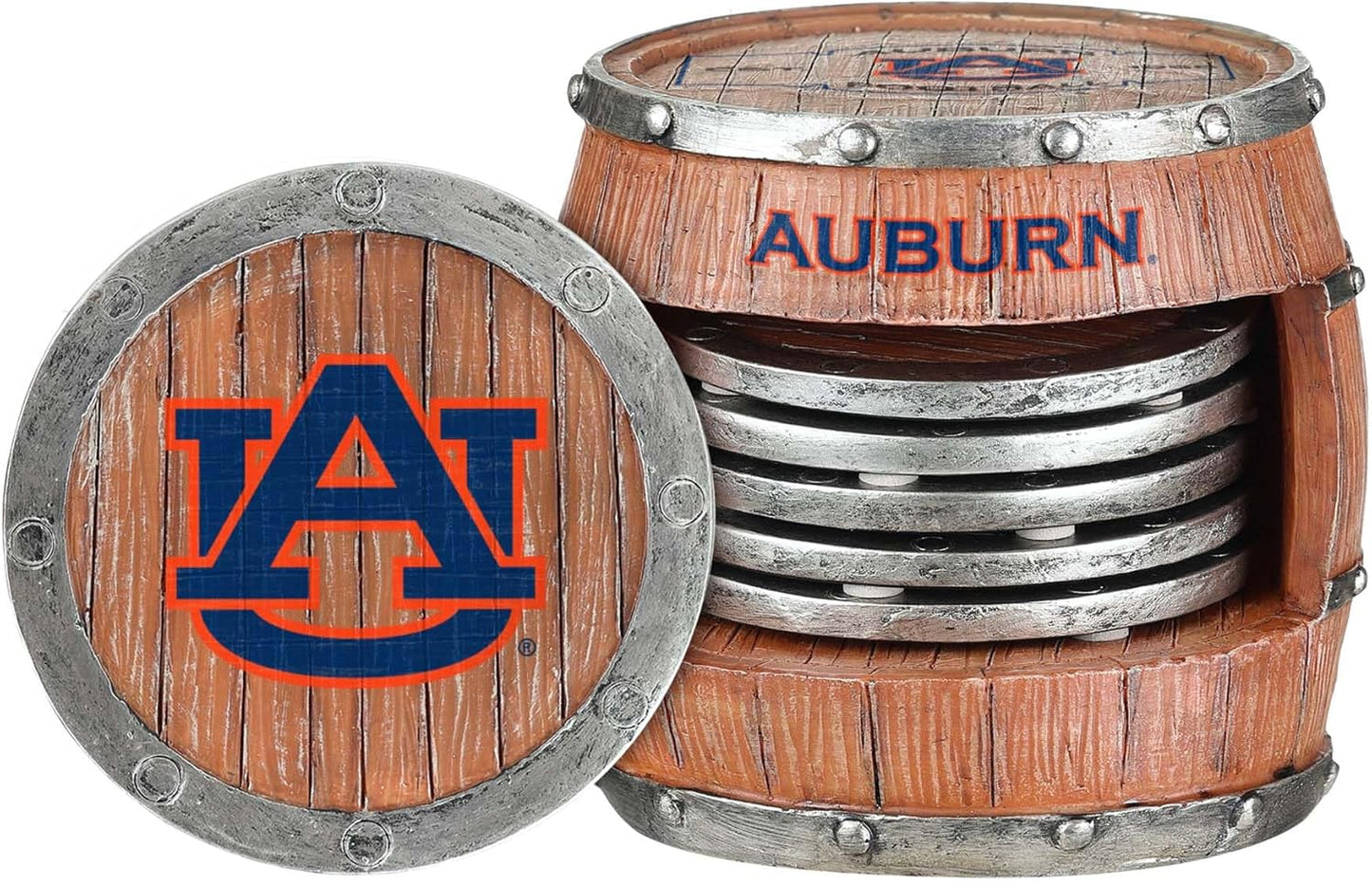 NCAA College Team Logo 5-Pack Barrel Beverage Drink Coaster Set