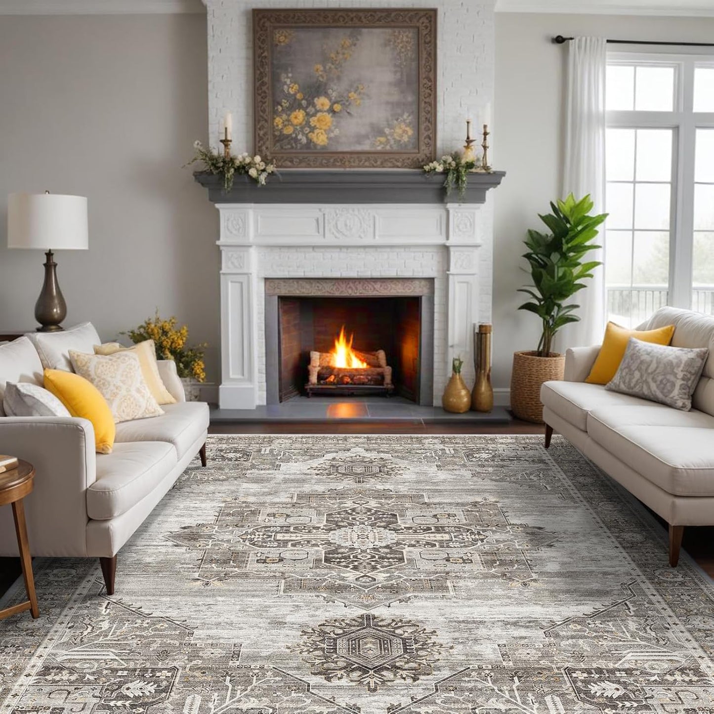 RUUGME Living Room Rugs 10x12 - Soft Stain Resistant Carpet