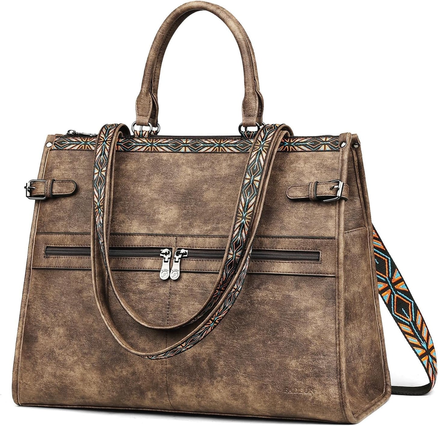 FADEON Laptop Bag for Women: Stylish PU Leather Tote Backpack