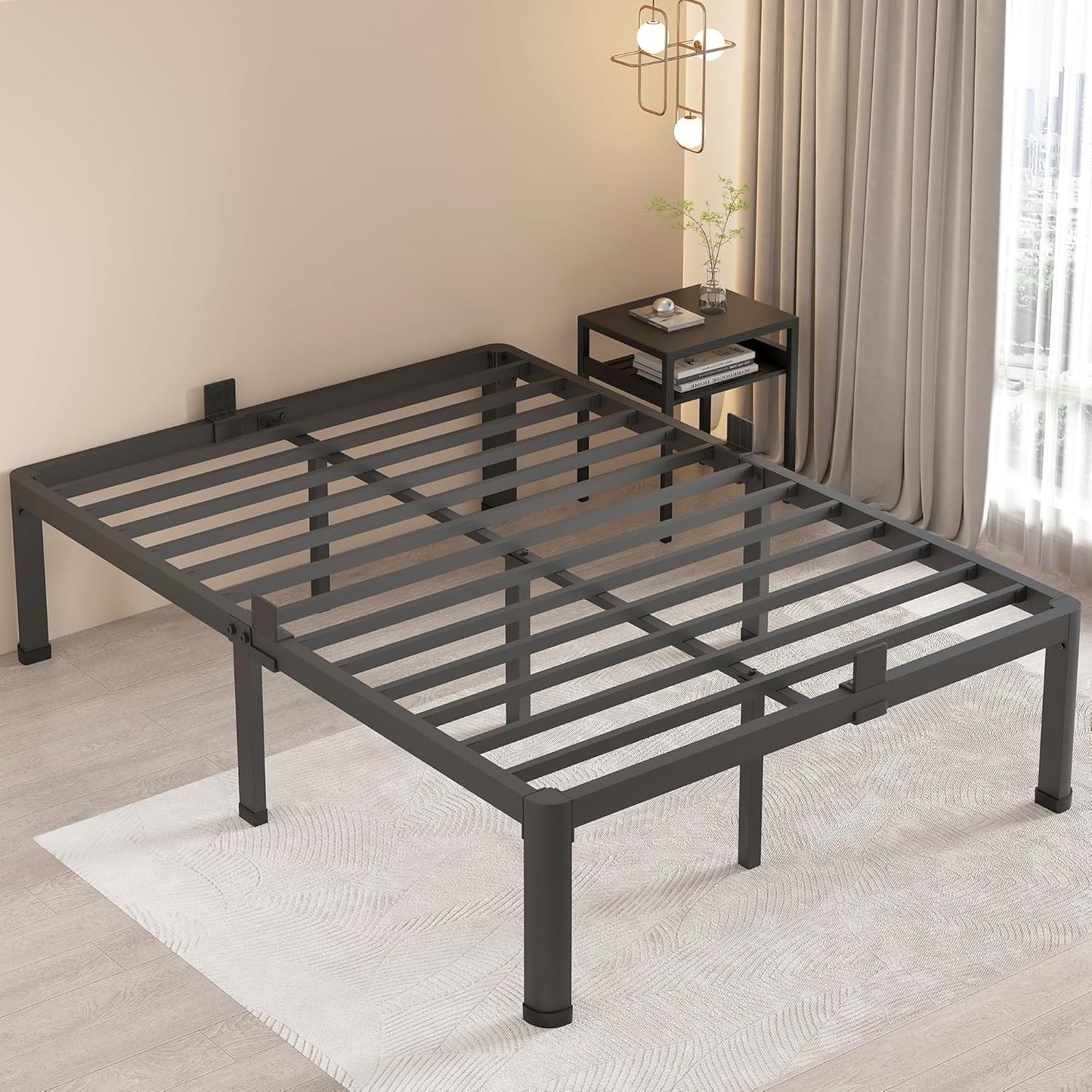 MAF 18 Inch Full Size Bed Frame with Heavy Duty Metal Support