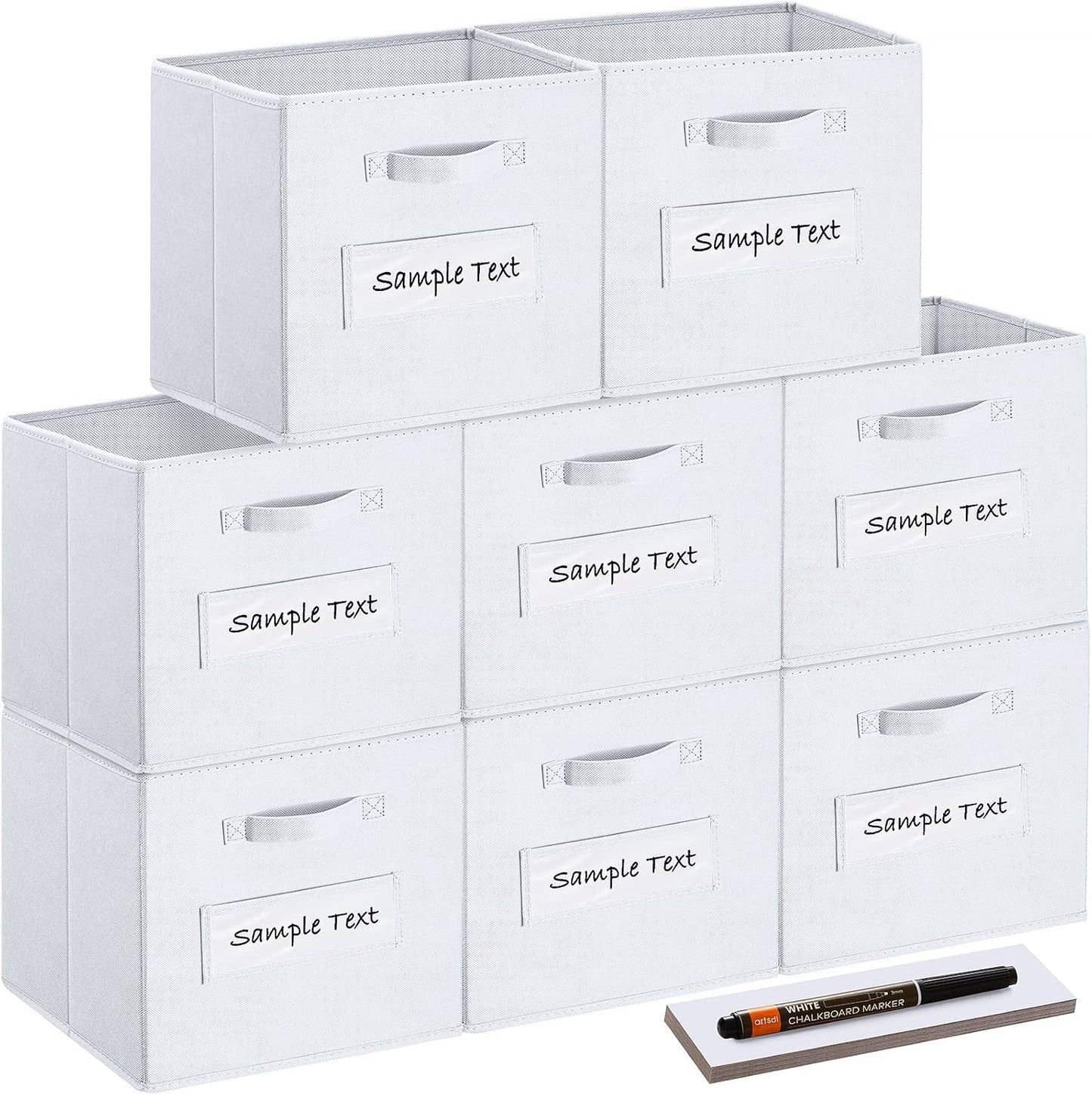 Sturdy 13x13 Storage Cube Bins Set of 8 for Home Organization