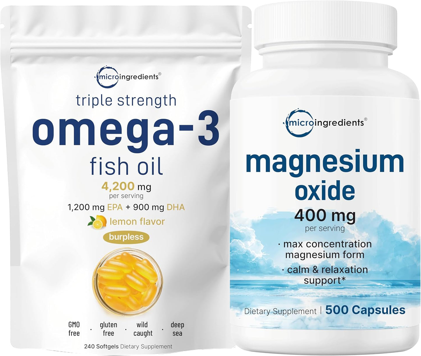 Ultimate Omega-3 & Magnesium Bundle | Wild-Caught Fish, Lemon Flavor