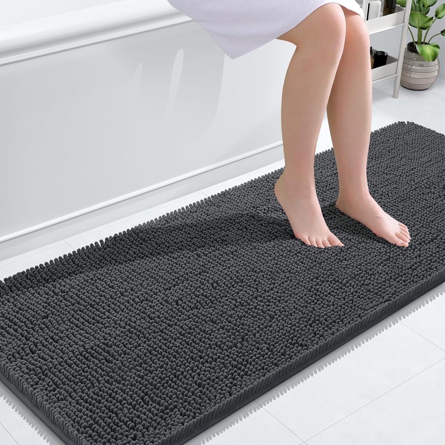 OLANLY Extra Soft Chenille Bath Rugs 59x24 for Cozy Comfort