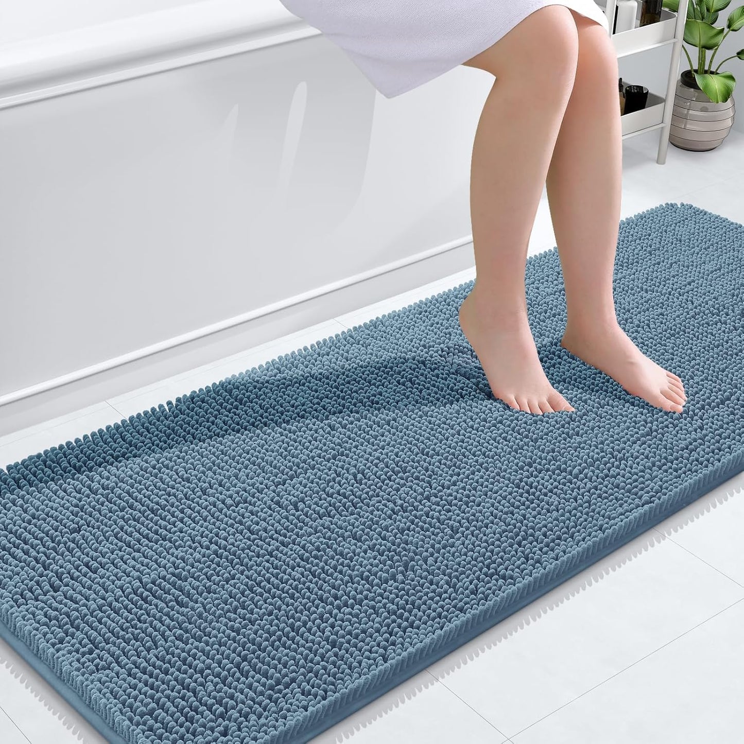 OLANLY Extra Soft Chenille Bath Rugs 59x20 for Ultimate Comfort