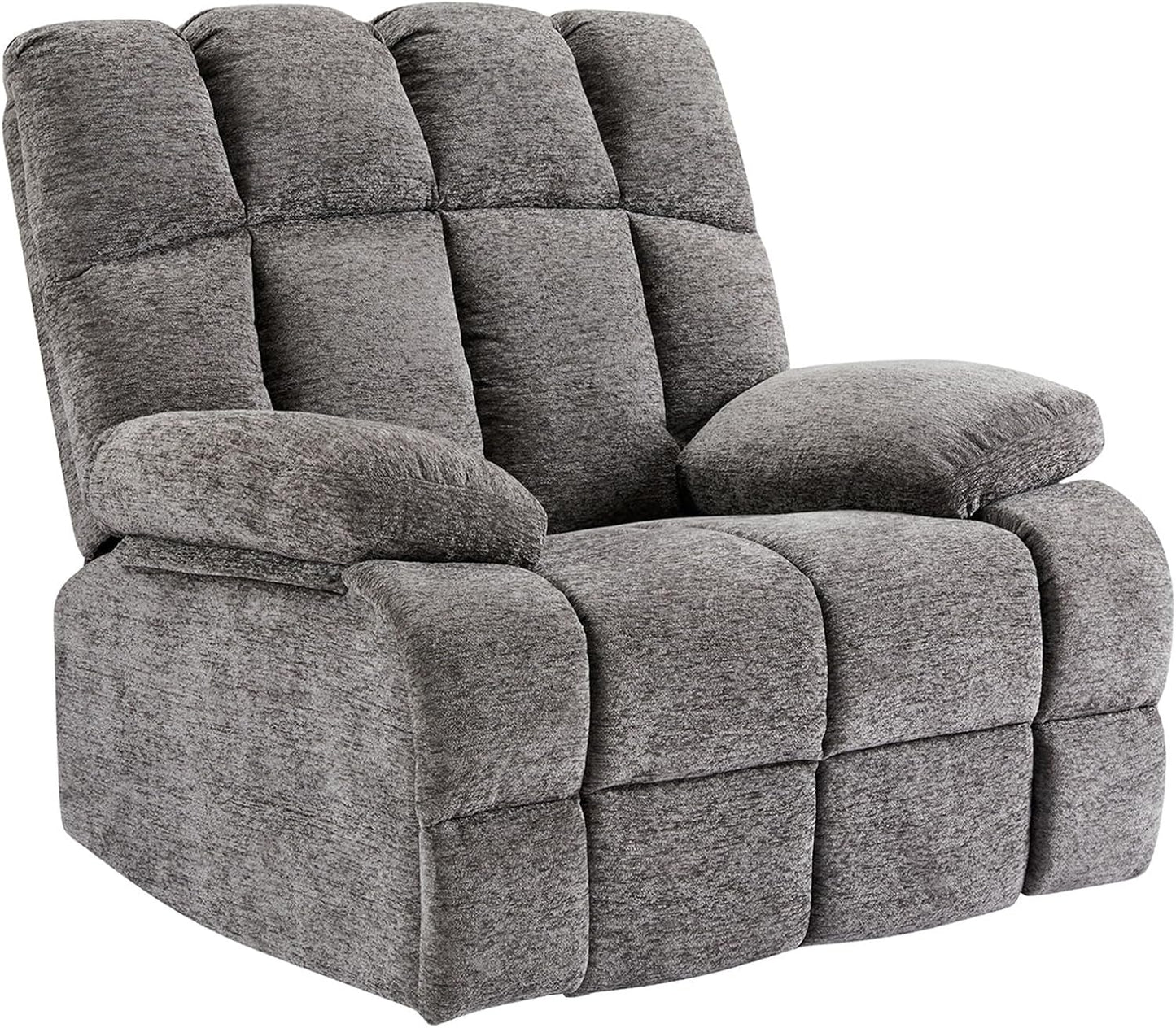 Extra Wide Rocking Recliner for Big Man - Limestone Gray