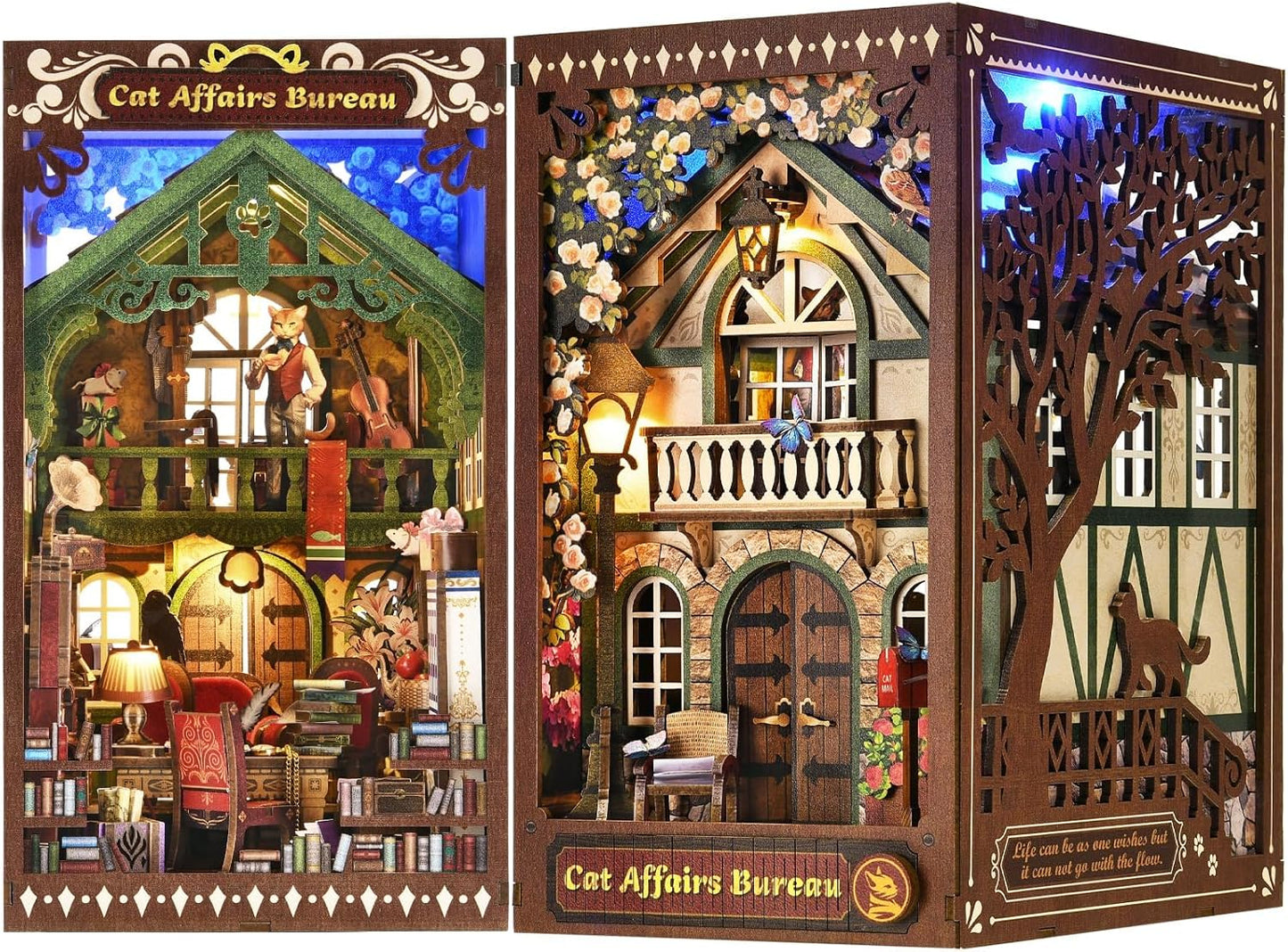 DIY Miniature Dollhouse Book Nook Kit for Adults and Teens