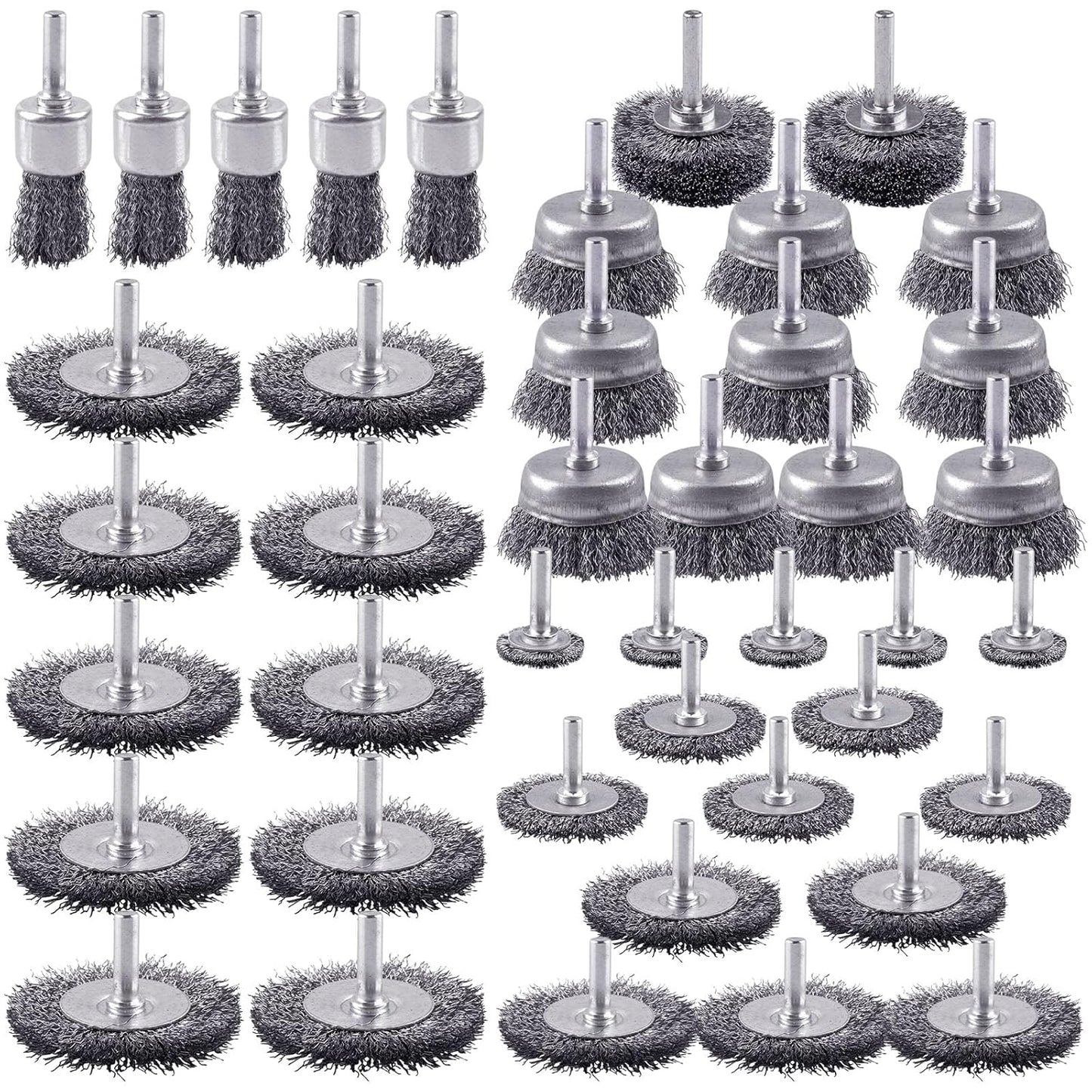 Rocaris 42 Pack Wire Brush Set for Rust Removal and Scrubbing