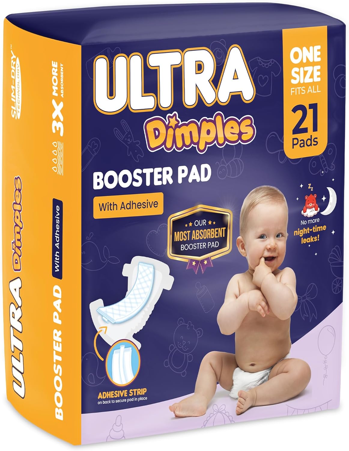 Inspire Ultra Dimples Diaper Booster Pads for Maximum Absorbency