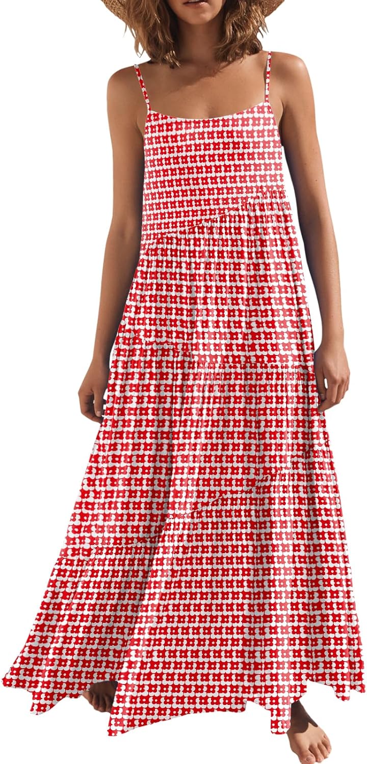 Women Summer Casual Loose Sleeveless Sundress for Beach Fun