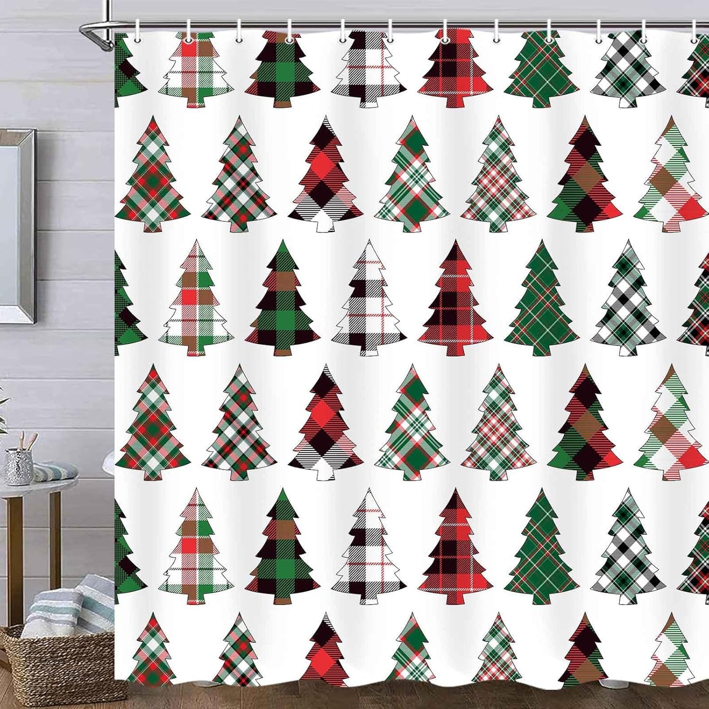 Christmas Tree Shower Curtain Set - Festive Home Decor