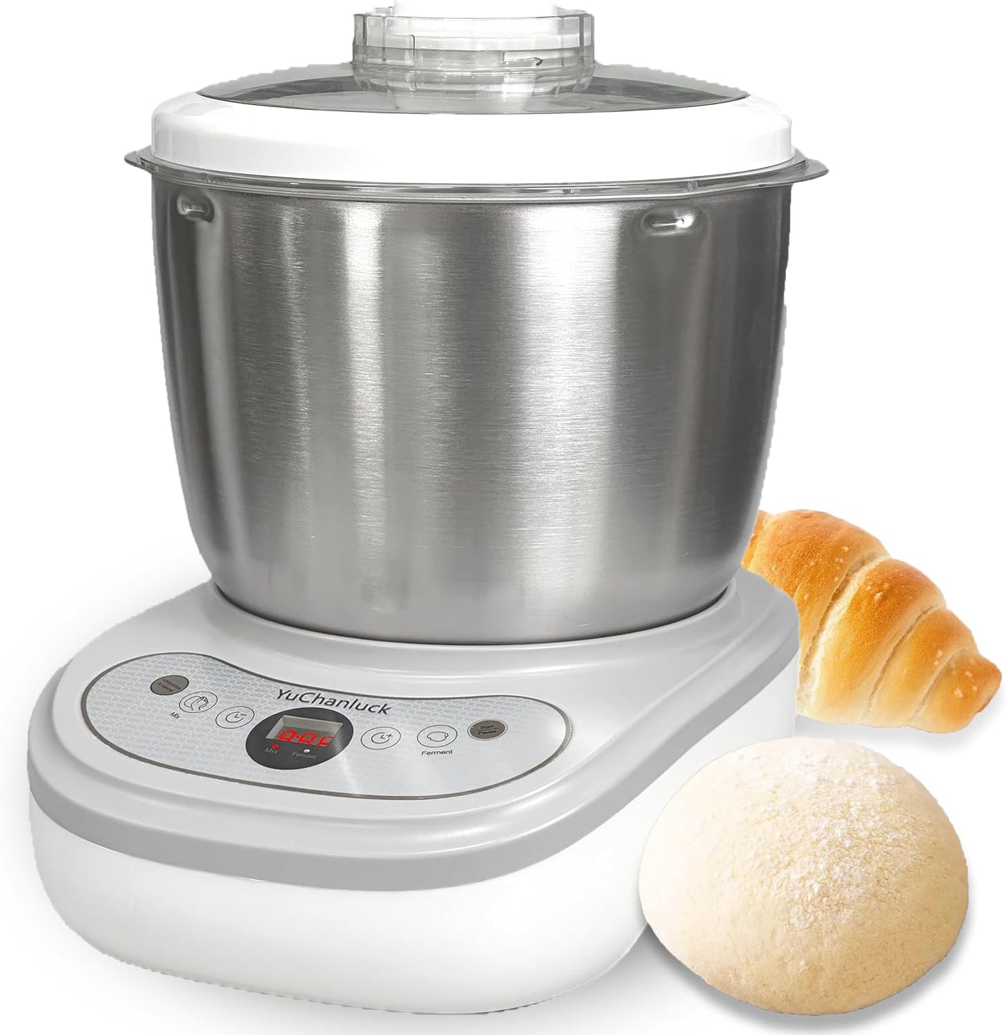 7L Electric Dough Mixer - Ferment Function, Stainless Steel Blender, YUCHANLUCK