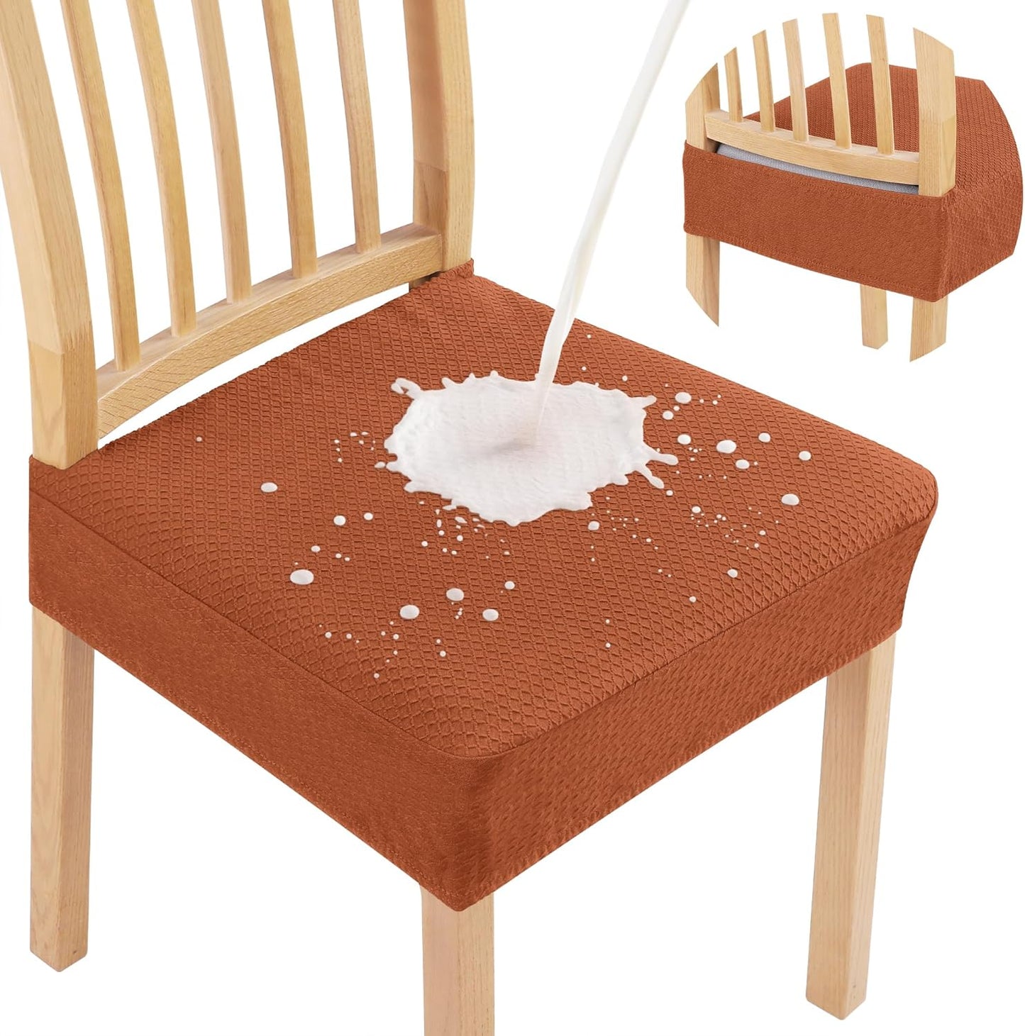 Smiry Waterproof Seat Covers for Dining Room Chairs Set of 8