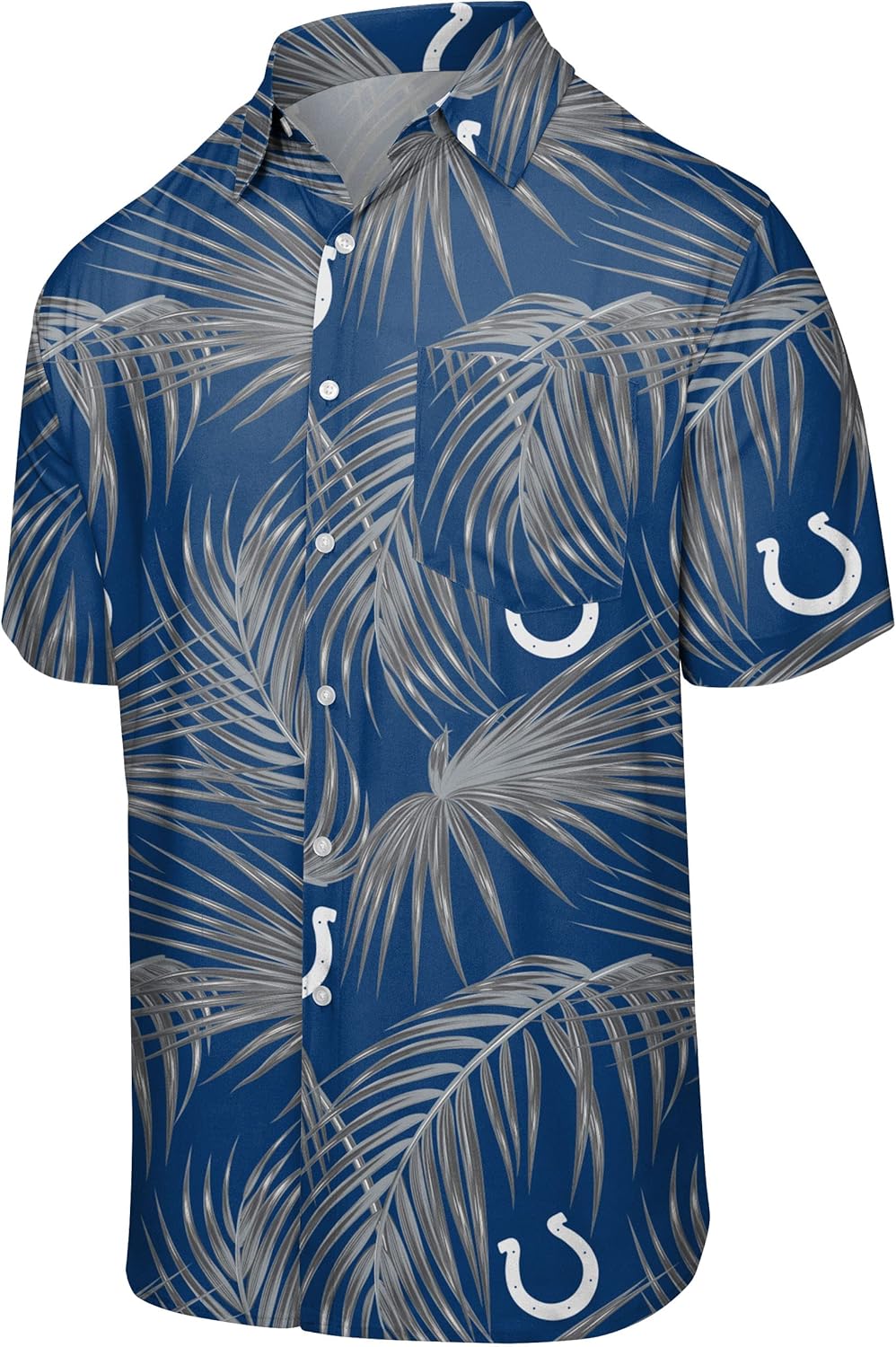 FOCO Men's NFL Team Logo Floral Aloha Tropical Button Up Shirt
