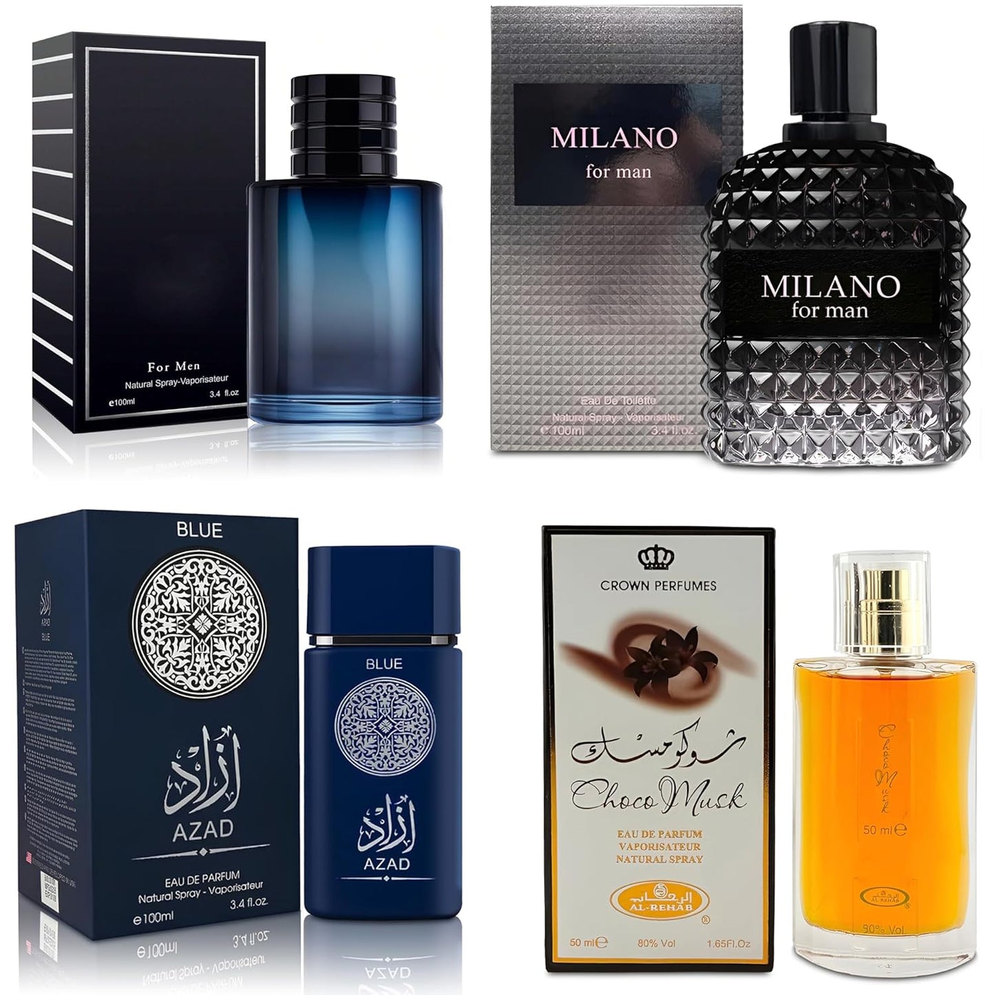 4-Piece Cologne Set for Men with Choco Musk and More