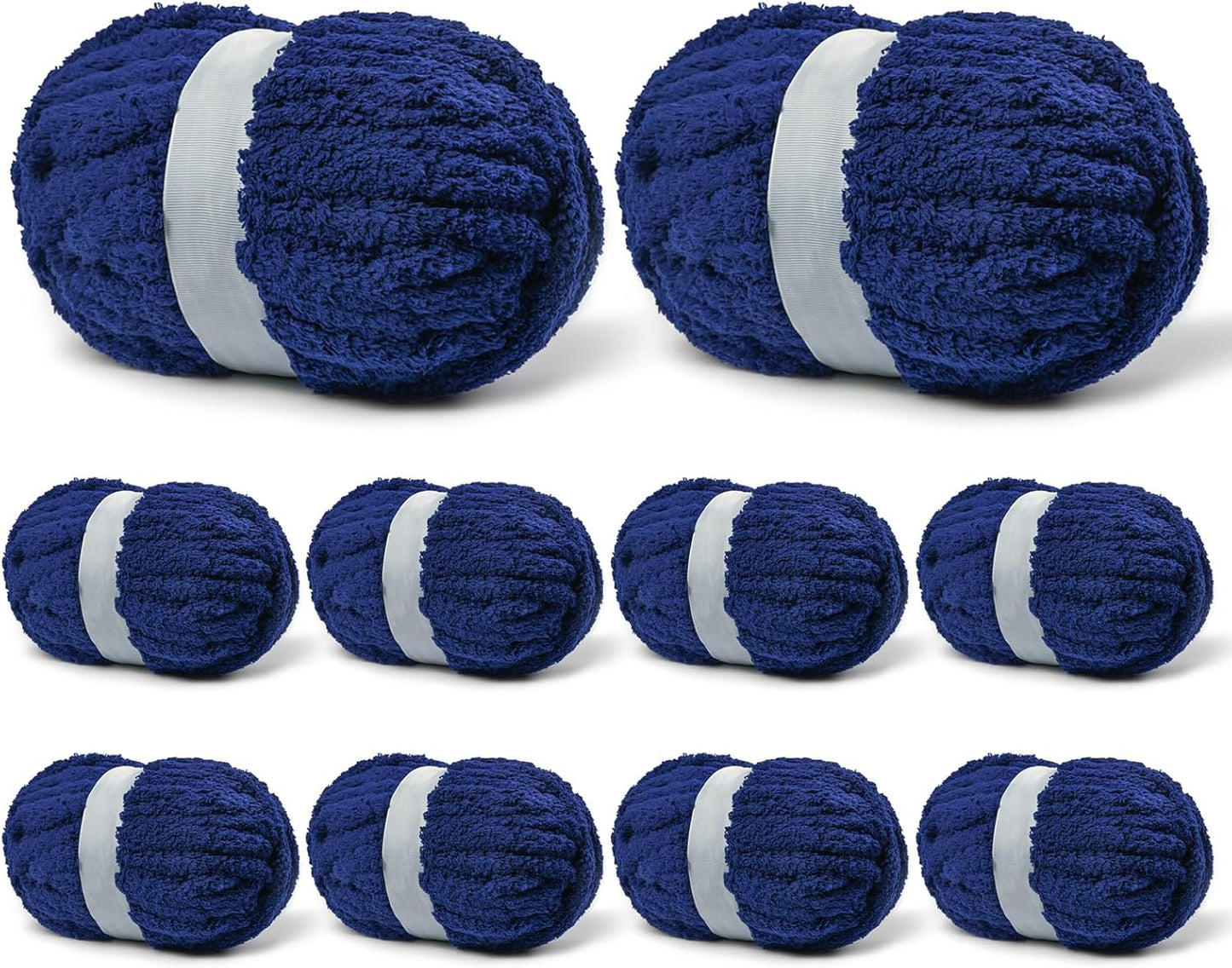 Jumbo Thick Chenille Yarn for Crocheting - 10 Pack Navy Blue