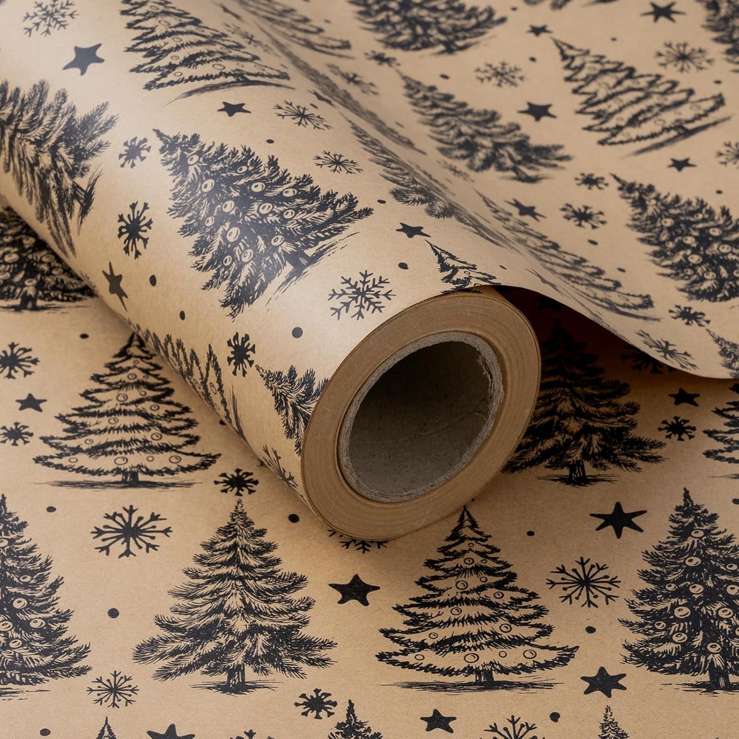 RUSPEPA Christmas Wrapping Paper - Jumbo Roll Kraft Paper