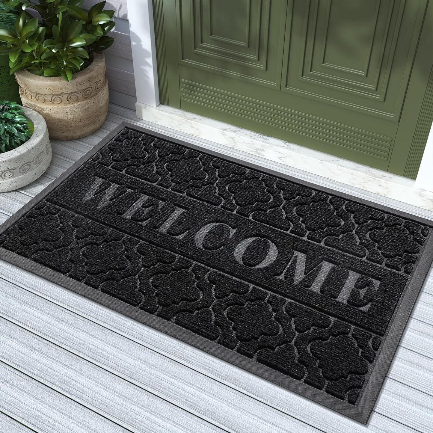 Yimobra Welcome Mat Outdoor Indoor, Heavy Duty Non-Slip Doormat