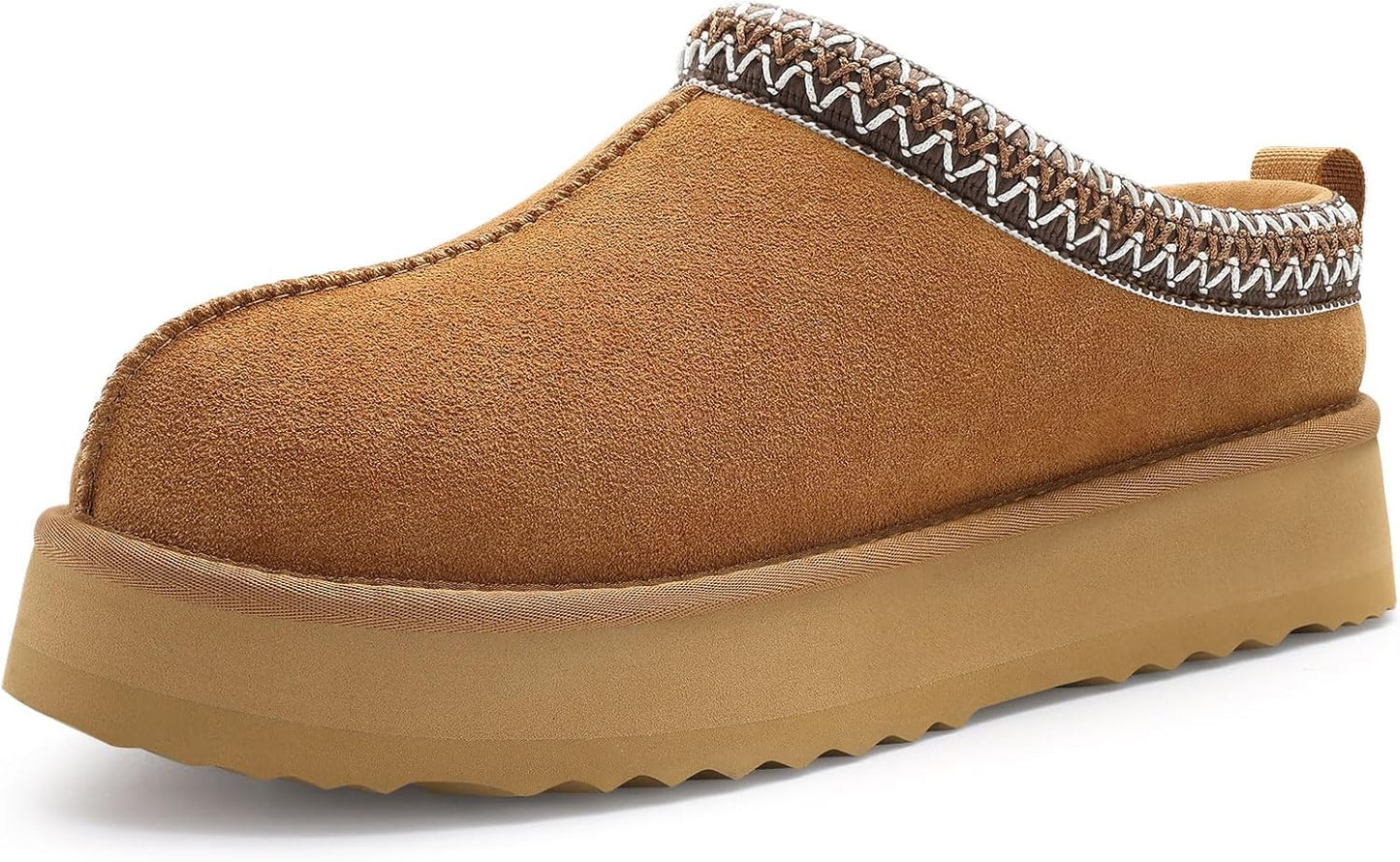 KIDMI Genuine Suede Platform Slippers for Women - Cozy Comfort