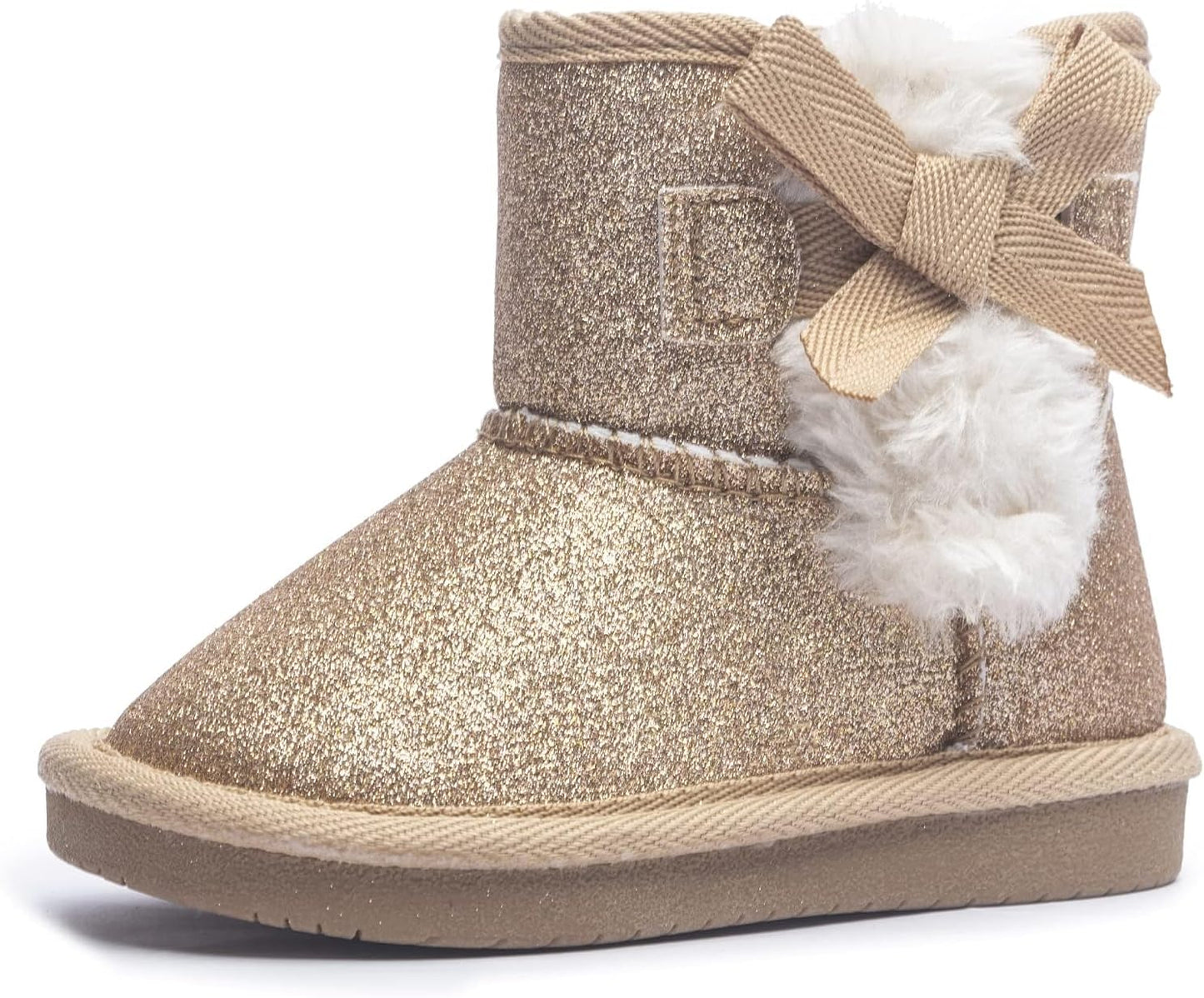 Glitter Warm Winter Snow Shoes for Toddlers and Little Girls
