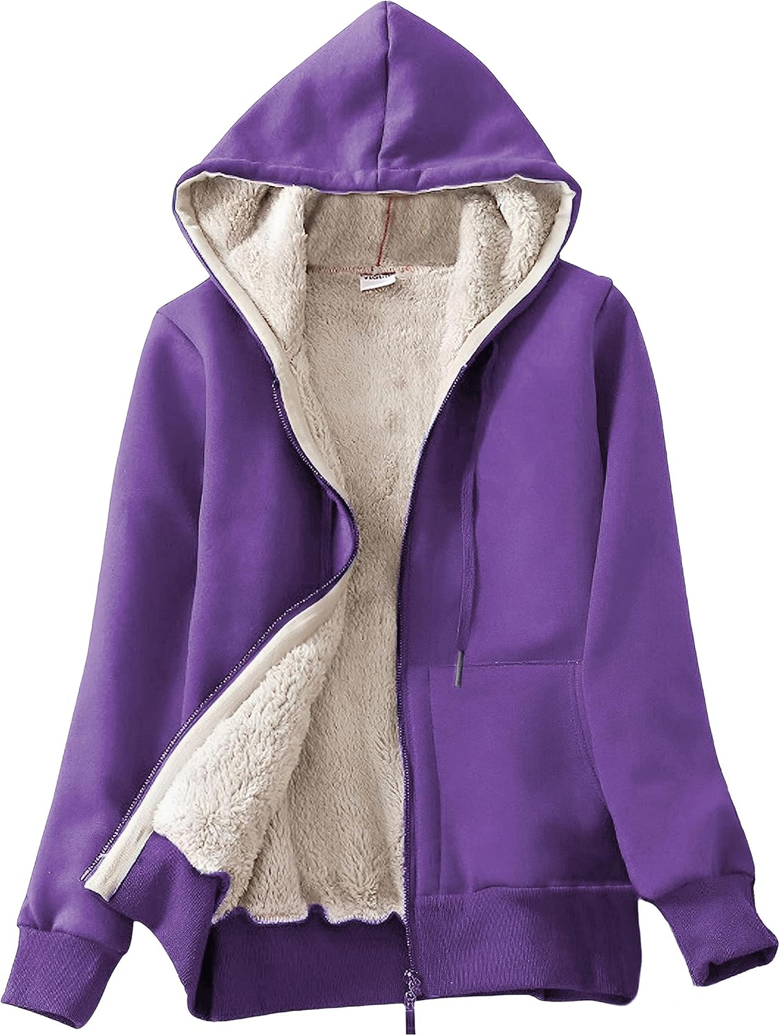 Yeokou Women's Casual Full Zip Up Sherpa Lined Hoodie Jacket