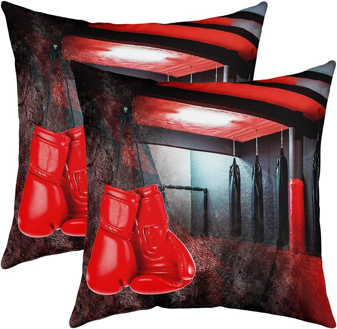 Boxing Gloves Pillow Covers Duo - Sports-Themed Home Decor