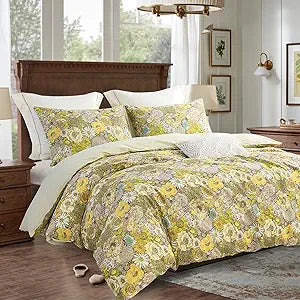 SLEEPBELLA King Size Comforter Set with Reversible Floral Design