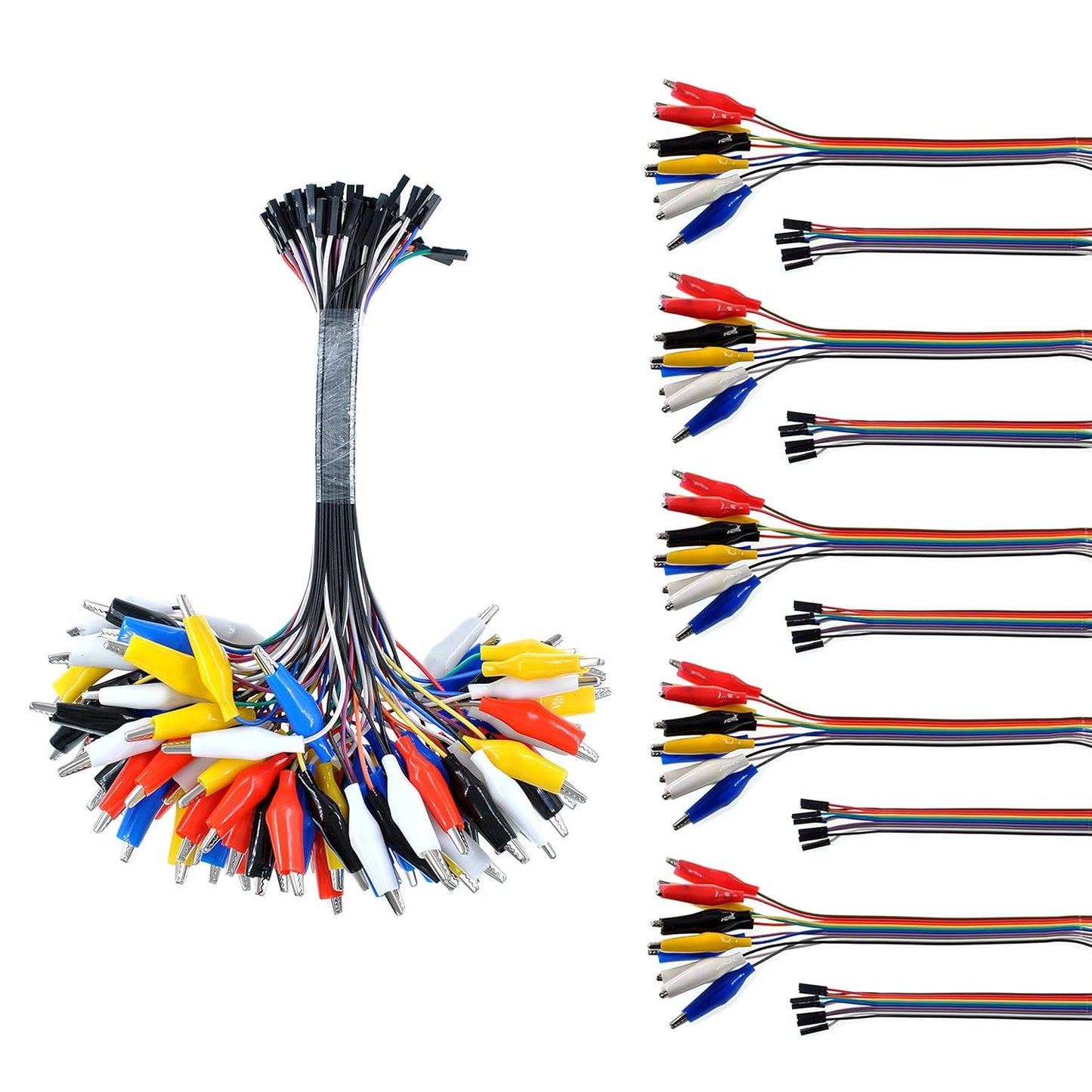 Oiyagai 10PCS 2 in 1 Alligator Clip to Dupont Wire for Testing