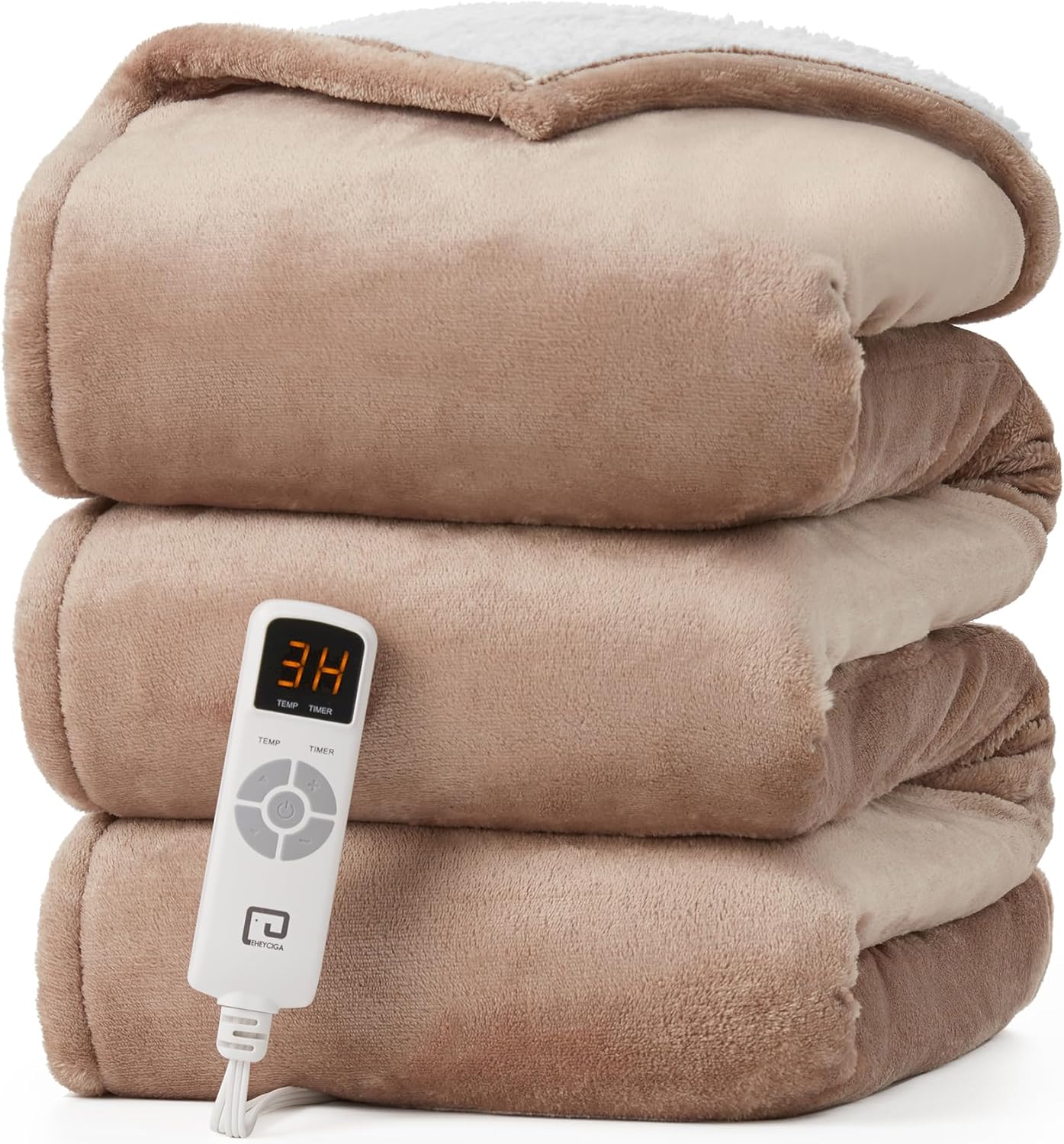 EHEYCIGA Heated Blanket Electric Blanket Twin - Cozy Sherpa Warmth