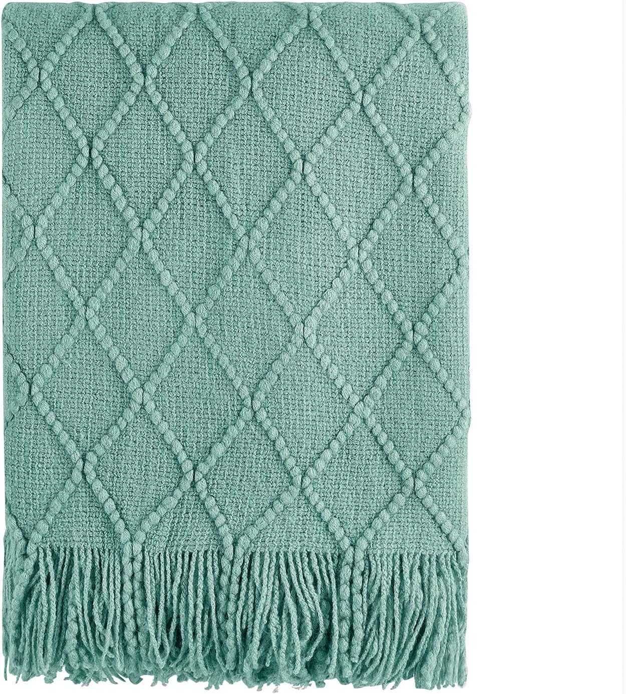 BOURINA Throw Blanket Soft Decorative Knitted Couch Cover 60x80