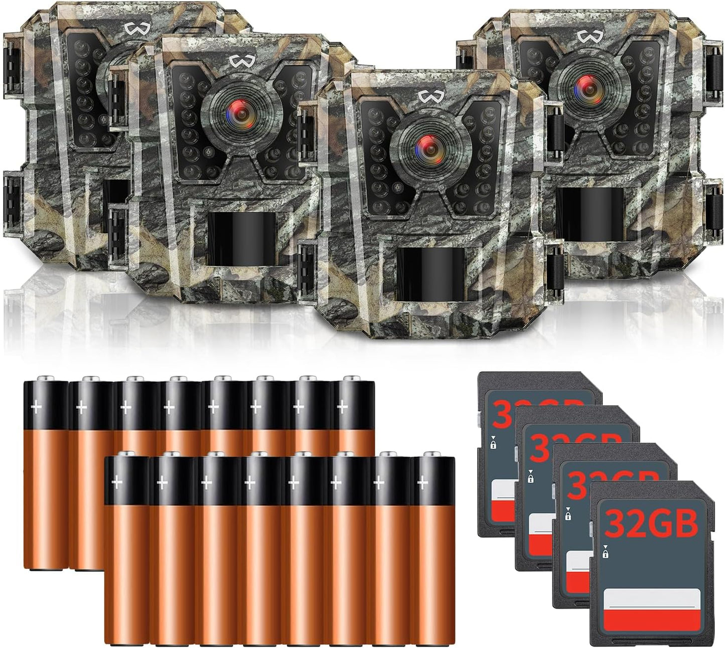 WOSODA Mini Trail Camera 4 Pack: Night Vision, Fast Trigger