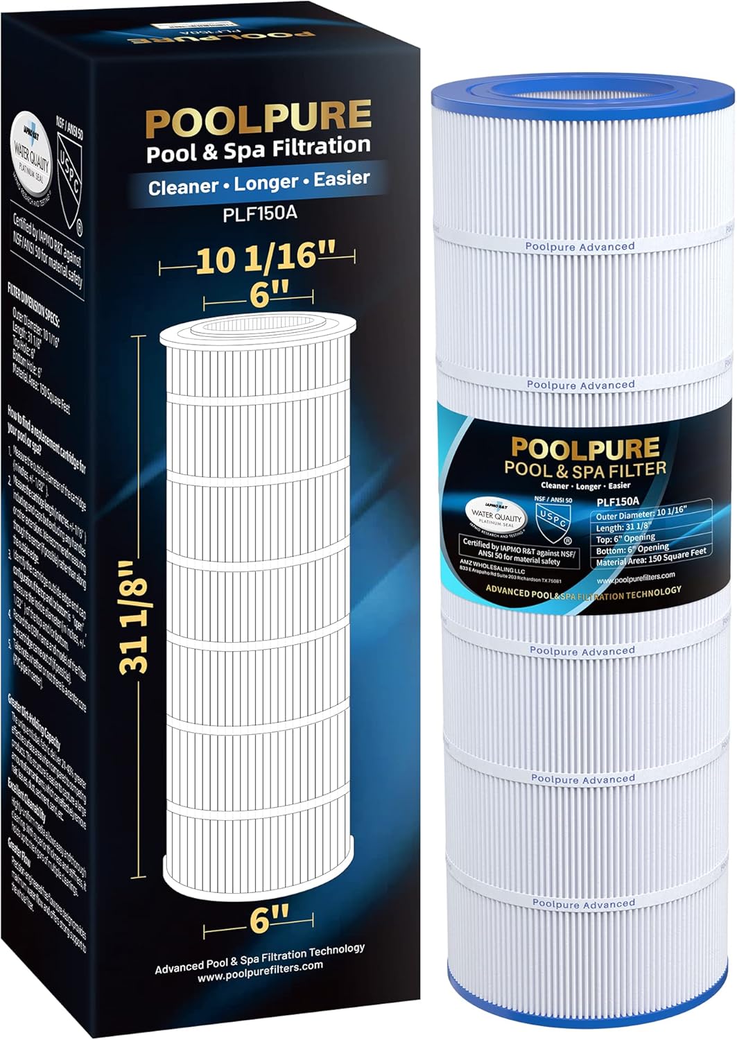 POOLPURE PLF150A Pool Filter for Pentair CC150 and More