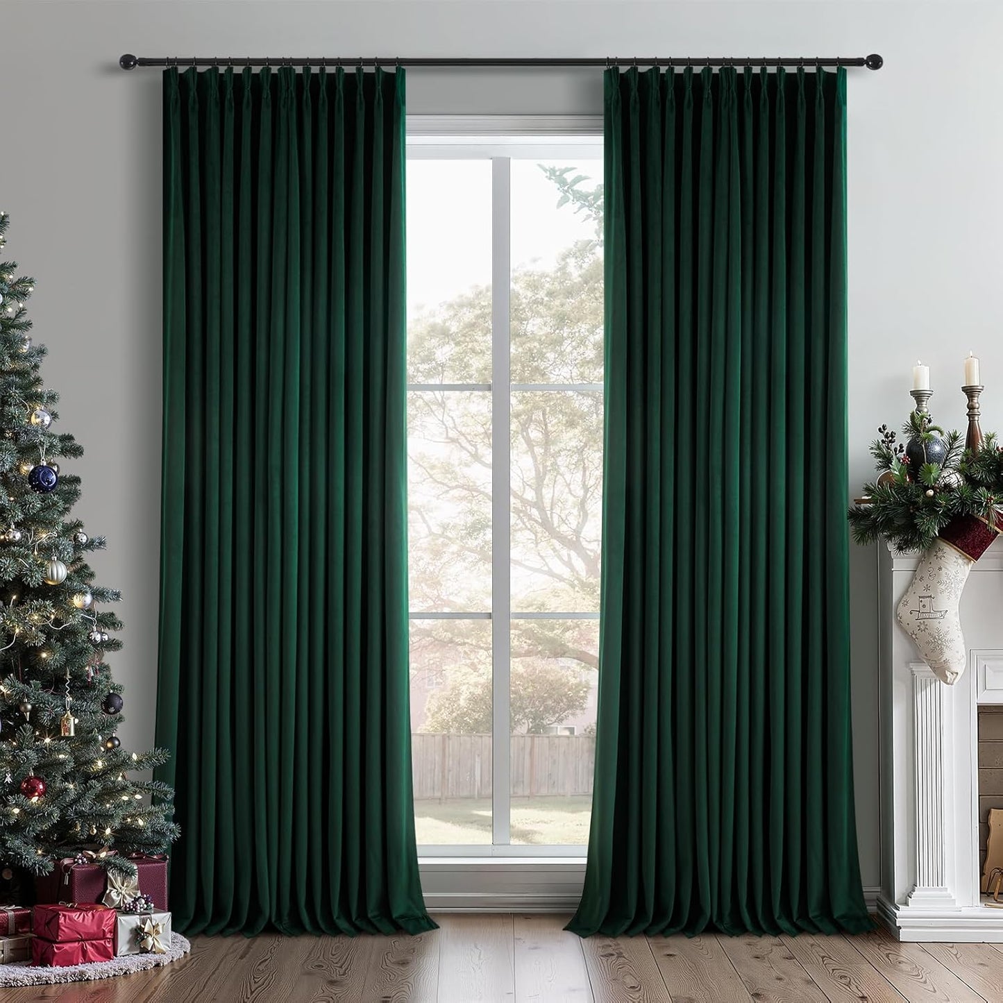 Luxurious 108 Inch Hunter Green Velvet Curtains for Your Home