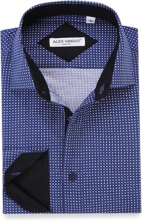 Alex Vando Mens Printed Dress Shirts for Stylish Comfort