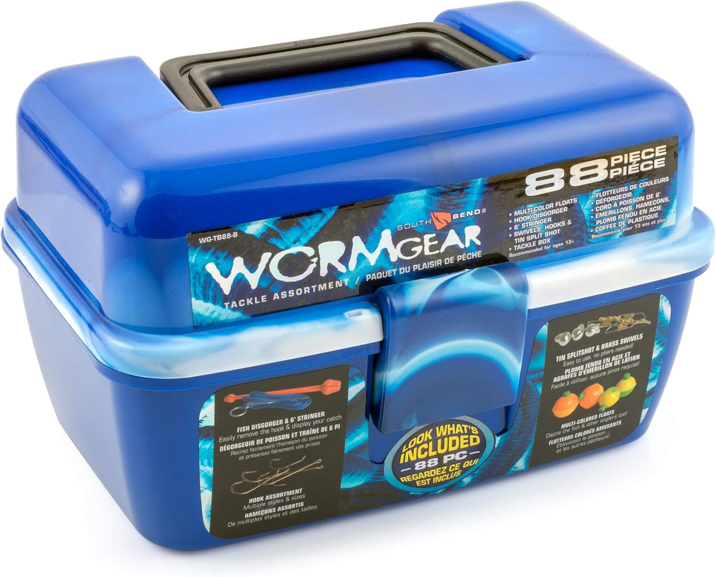 SOUTH BEND Wormgear Tackle Box - Organize 88pcs Easily!