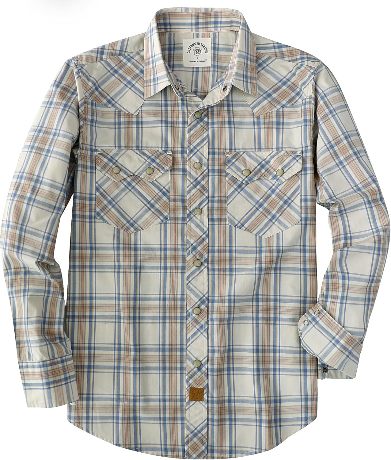 Dubinik Pearl Snap Shirts for Men Long Sleeve Casual Western Style